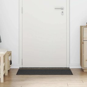 vidaXL Χαλάκι Εξώπορτας Μαύρο και Γκρι 60 x 90 cm Πολυπροπυλένιο, PVC