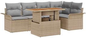 vidaXL Σετ Καναπέ Κήπου 6 pcs μπεζ και ανοιχτό γκρι 100 x 55 x 73 εκ