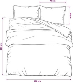 vidaXL 2 τεμ. 200 x 200 cm + 60 x 70 cm 100% Cotton Black Stripes