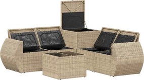 vidaXL Σετ Καναπέ 6 τμχ. Μπεζ και Κρέμ 55 x 55 x 37 εκ
