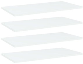 vidaXL Ράφια Βιβλιοθήκης 4 τεμ. Λευκά 60x30x1,5 εκ. από Μοριοσανίδα