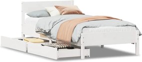 vidaXL Σκελετός Κρεβ. Χωρίς Στρώμα Λευκό 75x190 εκ Μασίφ Πεύκο