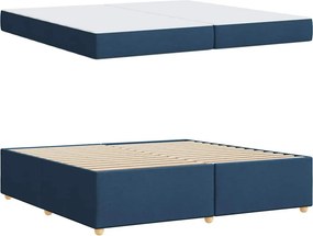 vidaXL Σκελετός Κρεβατιού με στρώμα Μπλε 200 x 200 cm ύφασμα
