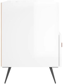 vidaXL Κομοδίνα 2 τεμ. Γυαλ. Λευκό 40x35x47,5 εκ. Επεξεργασμένο Ξύλο