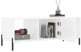 vidaXL Τραπεζάκι Σαλονιού Γυαλ. Λευκό 102x50x40 εκ. Επεξεργ. Ξύλο