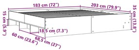 ΠΛΑΙΣΙΟ ΚΡΕΒΑΤΙΟΥ ΓΚΡΙ ΣΚΥΡΟΔΕΜΑΤΟΣ 180X200 ΕΚ. ΕΠΕΞΕΡΓ. ΞΥΛΟ 3295635