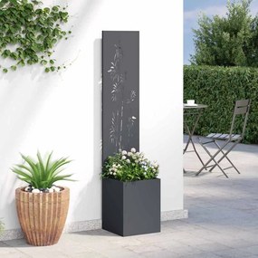 vidaXL Οθόνη Ιδιωτικότητας Κήπου Floral Ανθρακί 32 x 140 εκ.