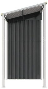 vidaXL Αποθήκη Κήπου Εκτεταμένη Οροφή Ανθρακί 277x110,5x181 εκ. Ατσάλι