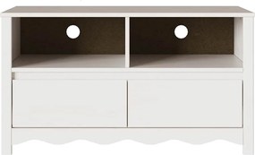 vidaXL Ντουλάπι TV Drammen Λευκό 99 x 43 x 55 εκ. Μασίφ ξύλο πεύκου
