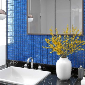 vidaXL Μωσαϊκά Πλακάκια 22 τεμ. Μπλε 30 x 30 εκ. Γυάλινα