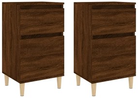 vidaXL Κομοδίνα 2 τεμ. Καφέ Δρυς 40x35x70 εκ.