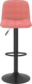 vidaXL Σκαμπό Μπαρ 2 τεμ. Ροζ Βελούδινα