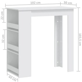 ΤΡΑΠΕΖΙ ΜΠΑΡ ΜΕ ΡΑΦΙΑ ΛΕΥΚΟ 102X50X103,5 ΕΚ. ΑΠΟ ΜΟΡΙΟΣΑΝΙΔΑ 809467