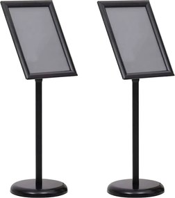vidaXL Βάσεις Αφισών 2 pcs Μαύρο 45 x 32,7 x 108 εκ. Αλουμίνιο