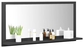 vidaXL Καθρέφτης Μπάνιου Γκρι 80 x 10,5 x 37 εκ. Μοριοσανίδα