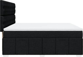 vidaXL Κρεβάτι Boxspring με Στρώμα Μαύρο 180x200 εκ. Υφασμάτινο