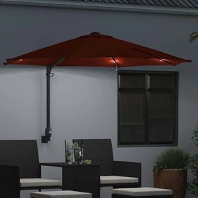 vidaXL Ομπρέλα Κήπου Κόκκινο, Μαύρο 248 x 248 x 148 εκ.