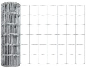 vidaXL Φράχτης με Στήλες. Ασημί 0.8 x 25 m Ατσάλι