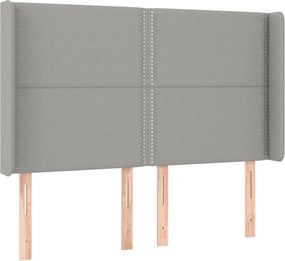 vidaXL Κρεβάτι Boxspring με Στρώμα &amp; LED Αν.Γκρι 140x190εκ. Υφασμάτινο
