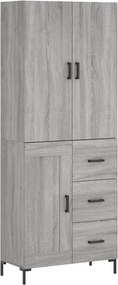 vidaXL Ντουλάπι Γκρι Sonoma 69,5 x 34 x 180 εκ. Επεξεργασμένο Ξύλο