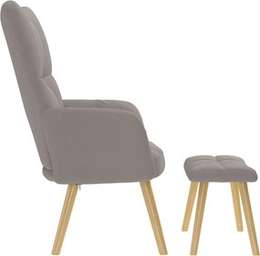 vidaXL Πολυθρόνα Relax Taupe Υφασμάτινη με Υποπόδιο