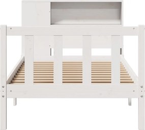 vidaXL Κρεβάτι Βιβλιοθήκη Χωρίς Στρώμα Λευκό 75x190 εκ Μασίφ Πεύκο