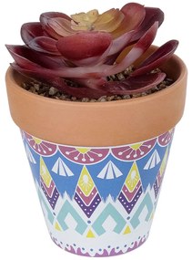 Τεχνητό Φυτό Σε Κασπώ Echeveria 21050 Φ10x13cm Multi GloboStar Πηλός,Πολυαιθυλένιο