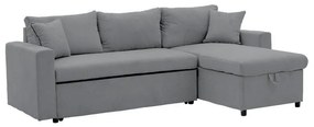Γωνιακός καναπές-κρεβάτι αναστρέψιμος Brisk pakoworld καφέ-γκρι ύφασμα 200x146x75εκ