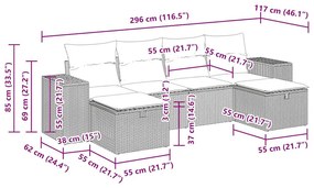 ΣΕΤ ΚΑΝΑΠΕ ΚΗΠΟΥ 6 ΤΕΜ. ΜΠΕΖ ΣΥΝΘΕΤΙΚΟ ΡΑΤΑΝ ΜΕ ΜΑΞΙΛΑΡΙΑ 3325724