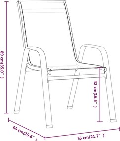 vidaXL Σετ Τραπεζαρίας Κήπου 9 τεμ. Μαύρο