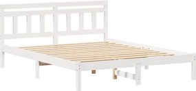vidaXL Σκελετός Κρεβατιού Λευκό 150 x 200 cm Στερεά ξυλεία πεύκου