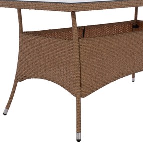 ΤΡΑΠΕΖΙ ΜΕΤΑΛΛΙΚΟ MINSK RATTAN ΜΠΕΖ ΚΑΦΕ HM5507.02 150x90x75 εκ. - HM5507.02