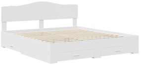 vidaXL Σκελετός Κρεβατιού Λευκό 180 x 200 cm Επεξεργασμένο ξύλο