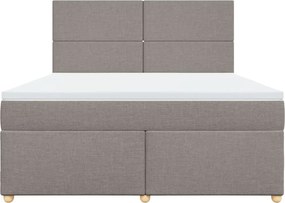 vidaXL Κρεβάτι Boxspring με Στρώμα Taupe 180x200 εκ. Υφασμάτινο