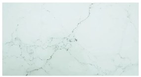 vidaXL Επιφάνεια Τραπεζιού Λευκή 120x65εκ 8χιλ Ψημ. Γυαλί Μαρμ. Σχέδιο