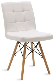 Καρέκλα Cian II 127-000030 55x47x82 White-Natural Wood, Technoderma