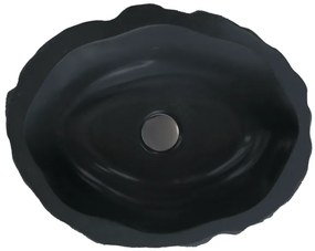 Sanitec Petra 286 Νιπτήρας Πέτρινος Επικαθήμενος 39x14cm Anthracit