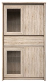Βιτρίνα Norton Τετράφυλλη 87x40x153.5εκ με Συρτάρι Σονόμα Φυσικό TO-NORWIT2D2W1S