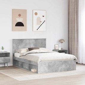 vidaXL Σκελετός Κρεβατιού Γκρι τσιμέντου 140 x 200 cm