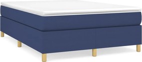 vidaXL Κρεβάτι Boxspring με Στρώμα Μπλε 140x200 εκ. Υφασμάτινο