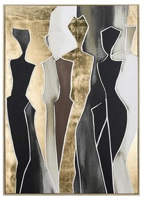 Κάδρο Σε Καμβά Human Figures XCC05007013 50x70cm Black-Gold Oriana Ferelli Κάθετοι Καμβάς