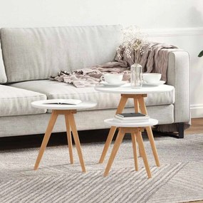 vidaXL Τραπεζάκι σαλονιού 3 pcs Καφέ Στερεό ξύλο καρυδιάς