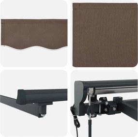 vidaXL Ηλεκτρικό Αναδιπλούμενο Σκίαστρο Taupe 4,5 x 3 μ