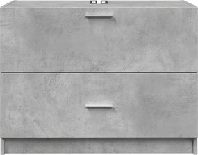 vidaXL Ντουλάπι Νιπτήρα Γκρι του Σκυροδέματος 78x37x59 εκ. Επεξ. Ξύλο