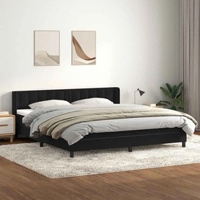 Box Spring κρεβάτι με στρώμα σκούρο πράσινο 90x210εκ. Βελούδινο - Πράσινο