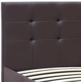 Κρεβάτι Sissy Megapap από τεχνόδερμα χρώμα καφέ 160x200εκ.