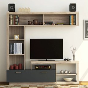 Σύνθεση TV Floks 170x41x170,SONOMA (φυσικός δρύς)-γραφίτης TO-FLOKSGR