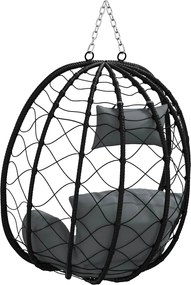 vidaXL Κρεμαστή καρέκλα αυγό Ανθρακί 91,5 x 60 x 110 εκ.