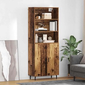 vidaXL Highboard 2 pcs Παλιό Ξύλο 69,5 x 32,5 x 180 εκ