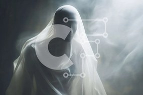 Intra Συλλεκτικό Ξύλινο Παζλ Plywood  4mm - Ghostly Figure σε λευκό με καπνό Σε Ξύλινο Κουτί - Διαστάσεις Puzzle: 10x10 cm – 25 κομμάτια